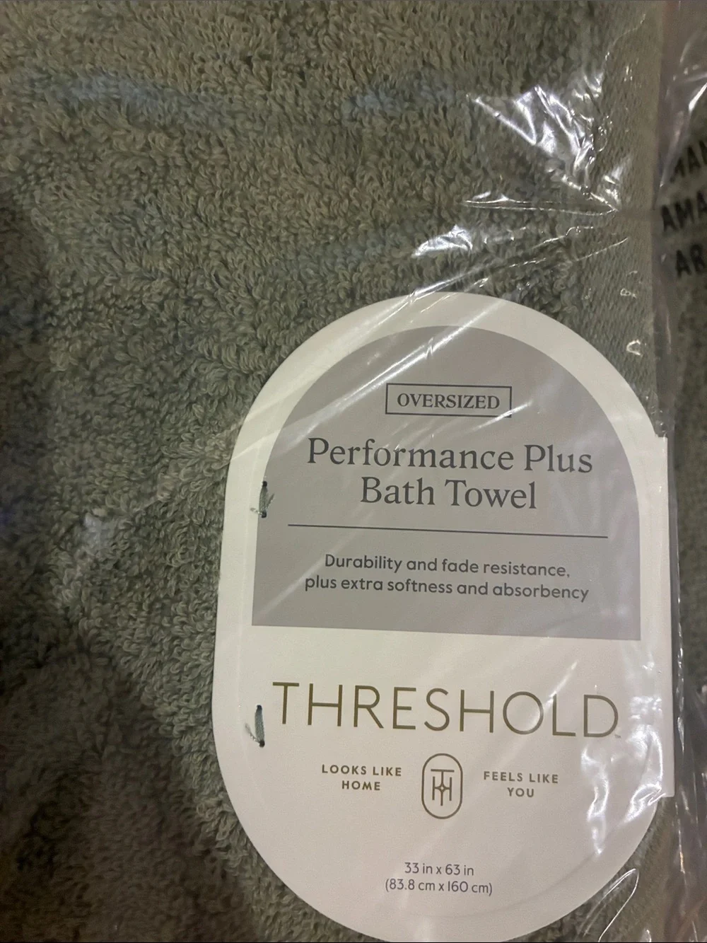 Threshold Performance Plus Oversized Bath Towel Light Green •Set of 3•
